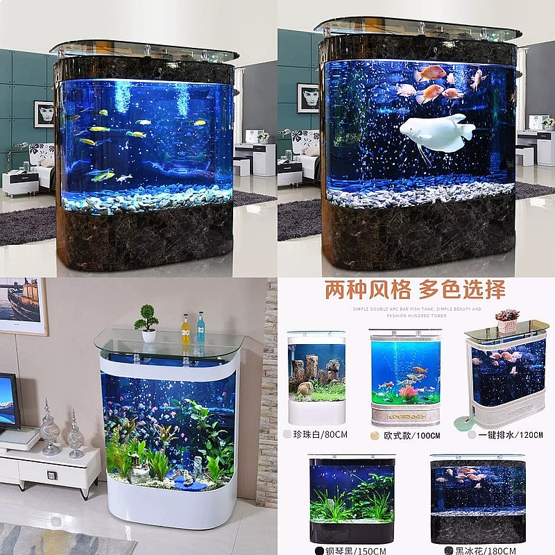 Aquarium Fish Low Maintenance - Büyük Kavisli Akvaryum, Ayaklı Avrupa Tarzı