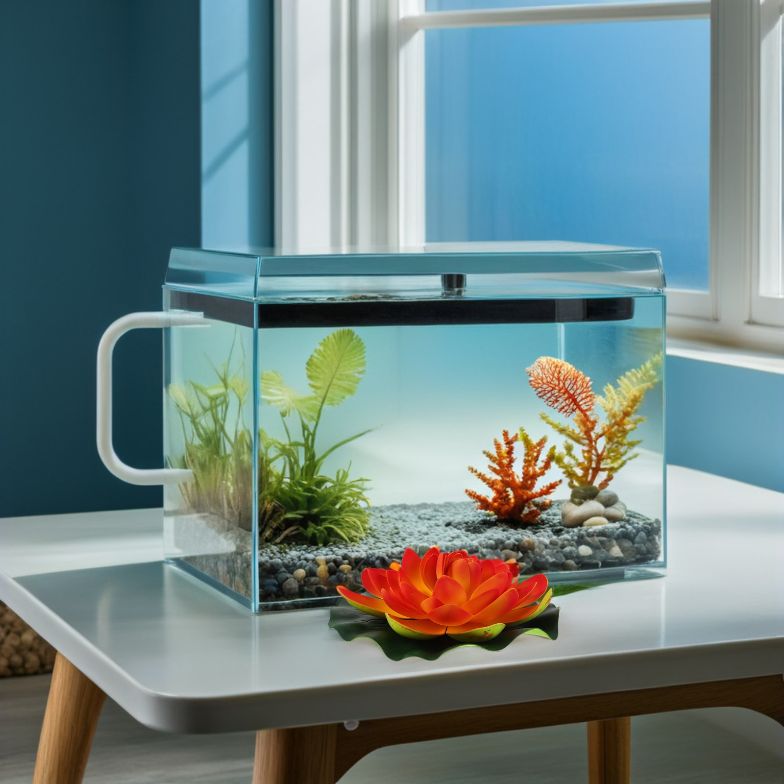 Aquarium Fish Low Maintenance - 3 Adet Yapay Yüzen Lotus Çiçeği,