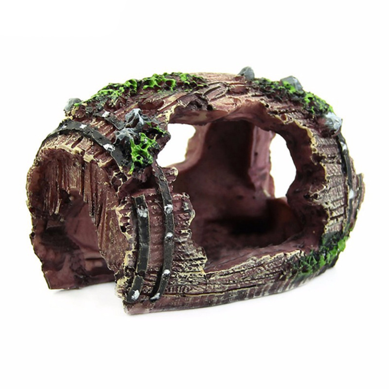 Aquarium Fish Hiding Places - Akvaryum Yapay Varil Mağarası Reçine Süsleri